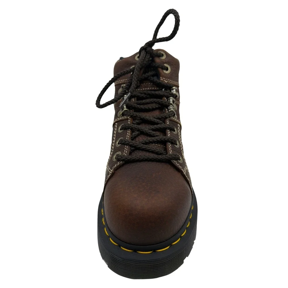 Dr. Martens Steel Toe Boots Mens 7 Womens 8 Brown New Industrial Safety Boots